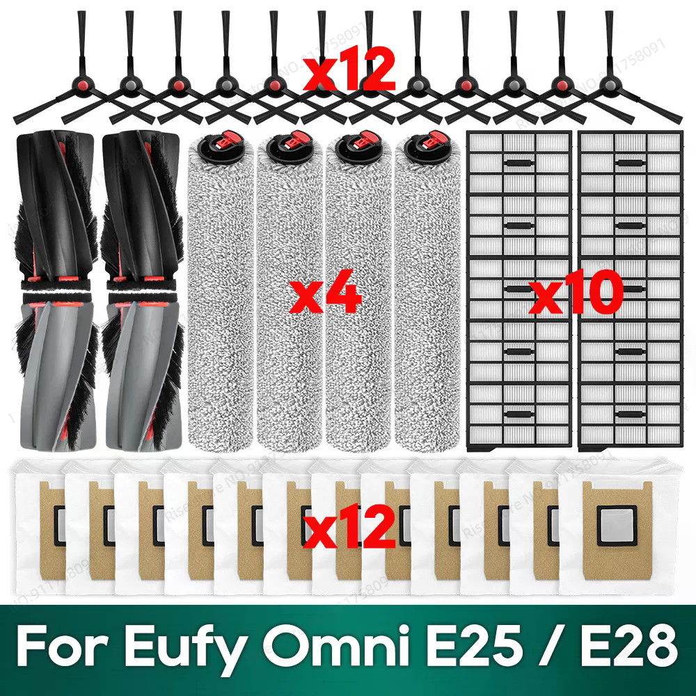 สําหรับ Eufy Omni E25 / E28 อุปกรณ์เสริมแปรงหลักกรองฝุ่นกระเป๋า Roller Mop