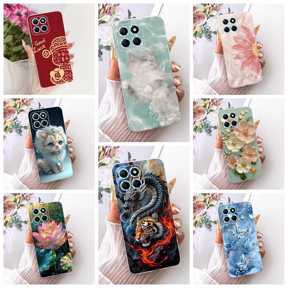Clear สําหรับ Honor X6S กรณี X6 VNE-LX1 ความงามน่ารักการ์ตูนแฟชั่นผีเสื้อตลกทาสีสําหรับ Honor X6S