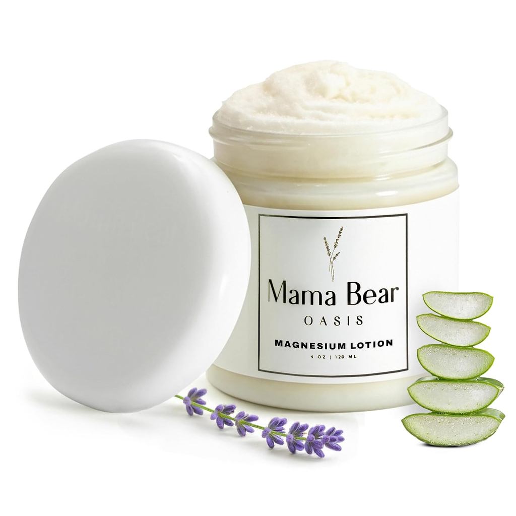 Mama Bear Oasis Lotion - ครีมแมกนีเซียม - โลชั่นแมกนีเซียมลาเวนเดอร์สําหรับเท้า มือ ขา นิ้วเท้าประกอบด้วย Arnica, วิตามิน B6, ว่านหางจระเข้, MSM (แพ็ค 1) PPVN