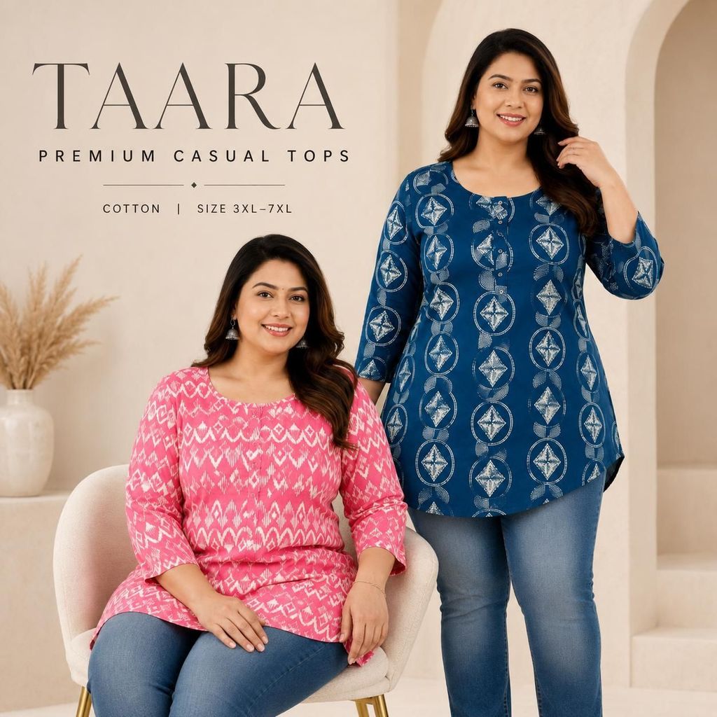 NEW TAARA Plus Size Casual Tops cotton Size 3XL-7XL