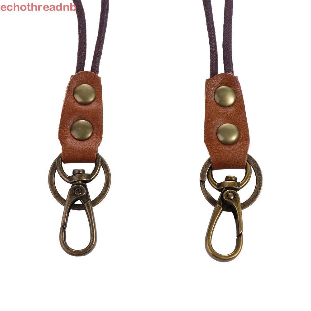 PIVOT ข้อมือคอ Lanyard Badge Holder สําหรับโทรศัพท์มือถือพวงกุญแจหนังแท้แฟชั่น Retro สายคล้องคอโทรศั