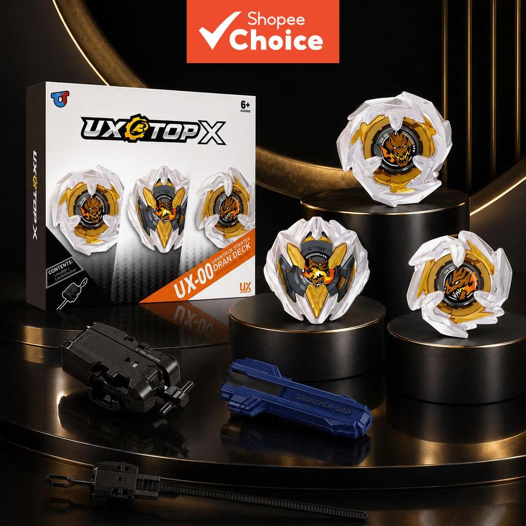 UX-10 Launcher LED Grip ชุด UX-00 Dran Deck โลหะ Battle Top Spinning ของเล่นของขวัญวันเกิด