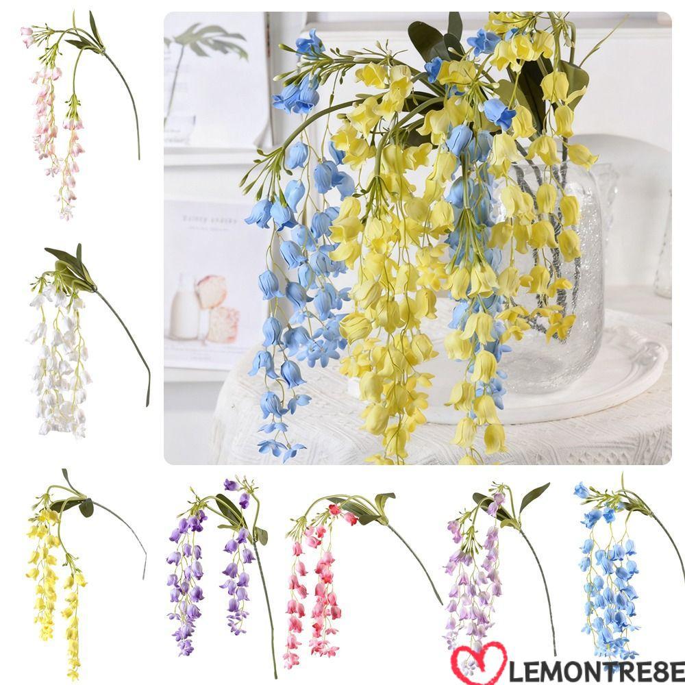 LEMONTREE ประดิษฐ์ Wisteria ดอกไม้, 108 ซม.ผ้าไหมวัสดุ Wisteria Vine, ดอกไม้จําลองสีเขียวแขวนออกแบบเ