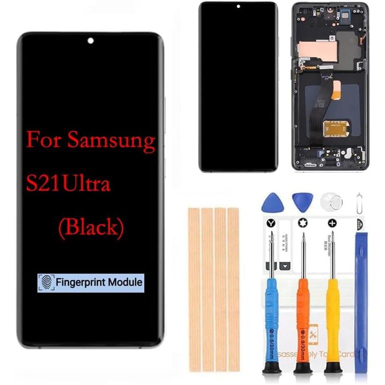 SAMSUNG [Phantom Black] LCD AMOLEDสําหรับSamsung Galaxy S21 Ultra 5G G998 Digitizerหน้าจอจอแสดงผลLCD