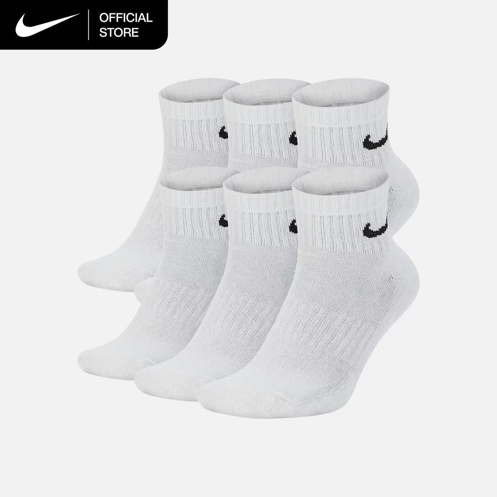 Nike Everyday Cushioned Training Ankle Socks (6 Pairs) - White [SX7669-100]