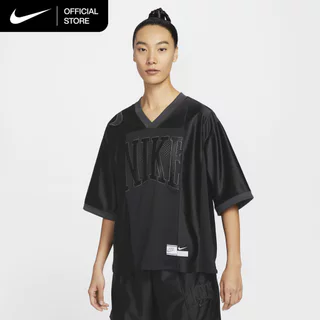 Nike Women's Sportswear Street Oversized Short-Sleeve Graphic Jersey Top - Black [HJ0281-010]