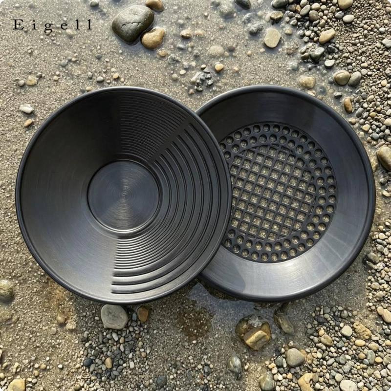 [eigell] Riffled Prospecting Pan Gold Panning Pan Concave Grn Sacker 6-pc SET