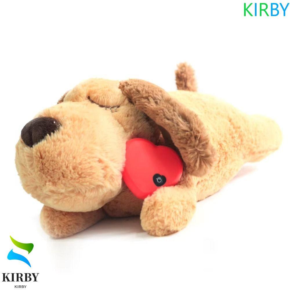 KIRBY สุนัข Heartbeat ของเล่น, Sleep Aid ความวิตกกังวลบรรเทาโกหกสุนัข Fidget ของเล่น,น่ารักตุ๊กตาสัตว์ Behavioral การฝึกอบรม Puppy ตุ๊กตาตกแต่งห้อง