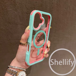 2-in-1 สีปิดกั้นแถบป้องกันการตกโปร่งใสสูงอะคริลิคเคสโทรศัพท์แม่เหล็กเหมาะสําหรับ iPhone 15, 16, 17 Pro Max รวมทุกอย่างด้านข้างเลื่อนฝาครอบซิลิโคนป้องกันการตก