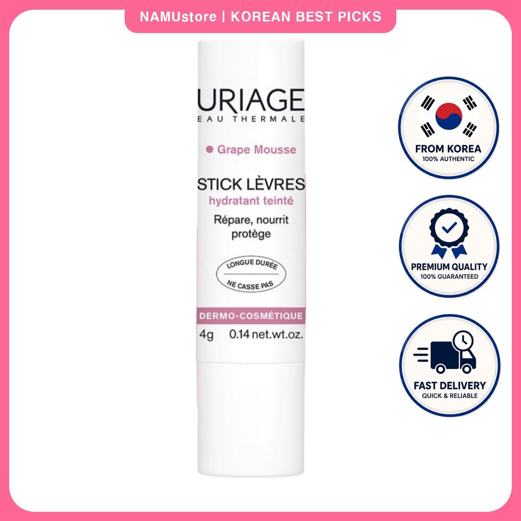[uriage] Stick Lèvres Tinted Lip Balm, Grape Mousse, 4g, 1pc / Korean Lip Balm / Tinted Color by nam