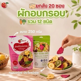 Fruitasy ฟรุ๊ตทาซี่ ผักผลไม้อบกรอบ 12 ชนิด (ยกลัง) 20 ห่อ x 250 กรัม ขายส่ง