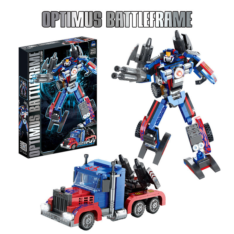 Qigaole BB123 ในประเทศใช้งานร่วมกับ Lego Two-in-One Optimus Armor การศึกษาอนุภาคขนาดเล็ก Building Bl