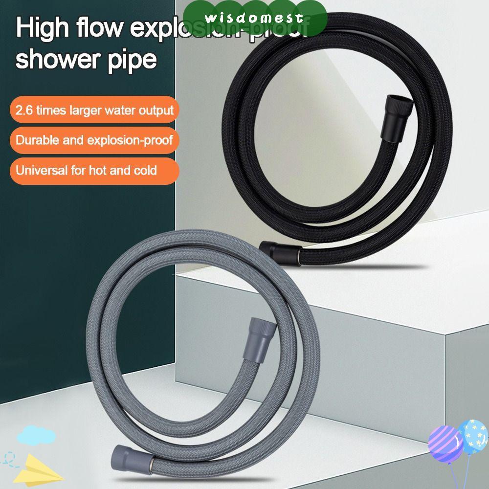 WISDOMEST สายฝักบัวมือถือ 1.5/2 เมตร Anti Winding Shower Tube, ทนทานยืดหยุ่น Universal Interface GI/