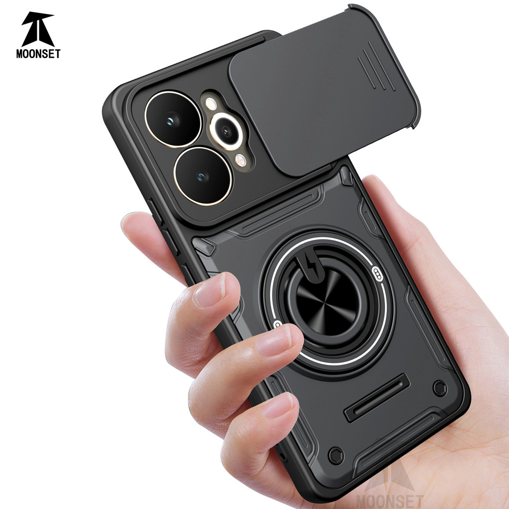 สําหรับRealme 15 Pro 5Gกรณีสไลด์กล้องโล่แหวนKickstandเกราะ-เกรดAnti-Dropฝาครอบโทรศัพท์กันกระแทก