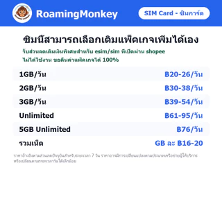 SIM China 4G/5G เติมเงินตามการใช้งาน ซิมเดินทาง ท่องเที่ยว จีน เครือข่าย Unicom Telecom โดย RoamingMonkey