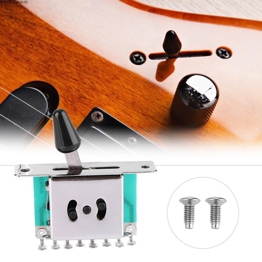 APPORTUNIAPY Guitar Lever Switch, 5-Way Position Silver 5-Way Pickup Selector Switch, Professional M