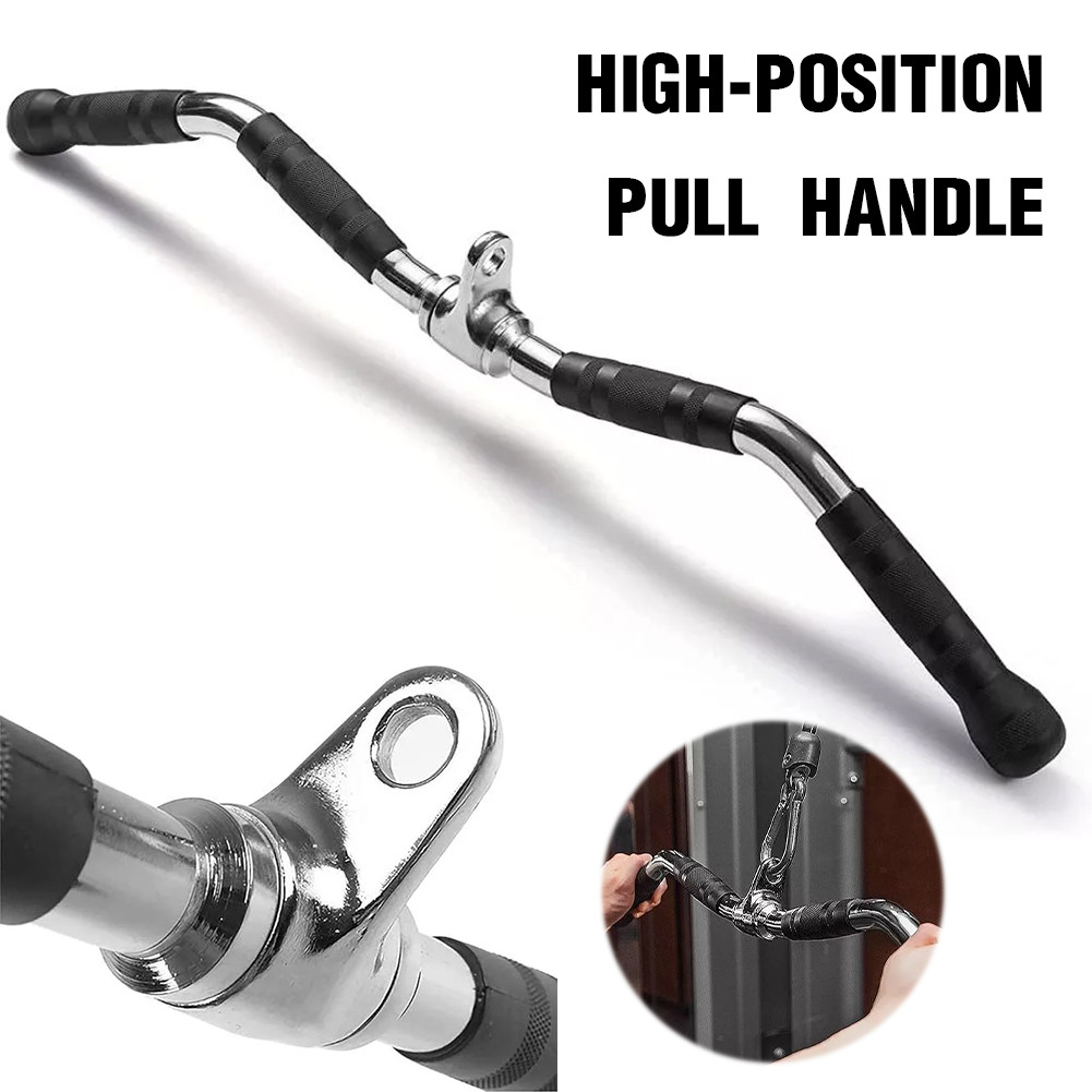 อุปกรณ์ฟิตเนส Lat Pull Down Bar มือจับเสริม EZ Bar Cable Machine Ez Curl Bar มือจับเสริม Cable Machi