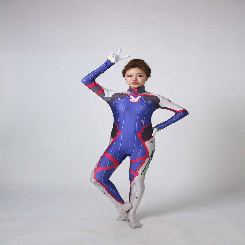 3D พิมพ์ไลคร่าเครื่องแต่งกายคอสเพลย์ Overwatch DVA อะนิเมะเครื่องแต่งกาย Tights