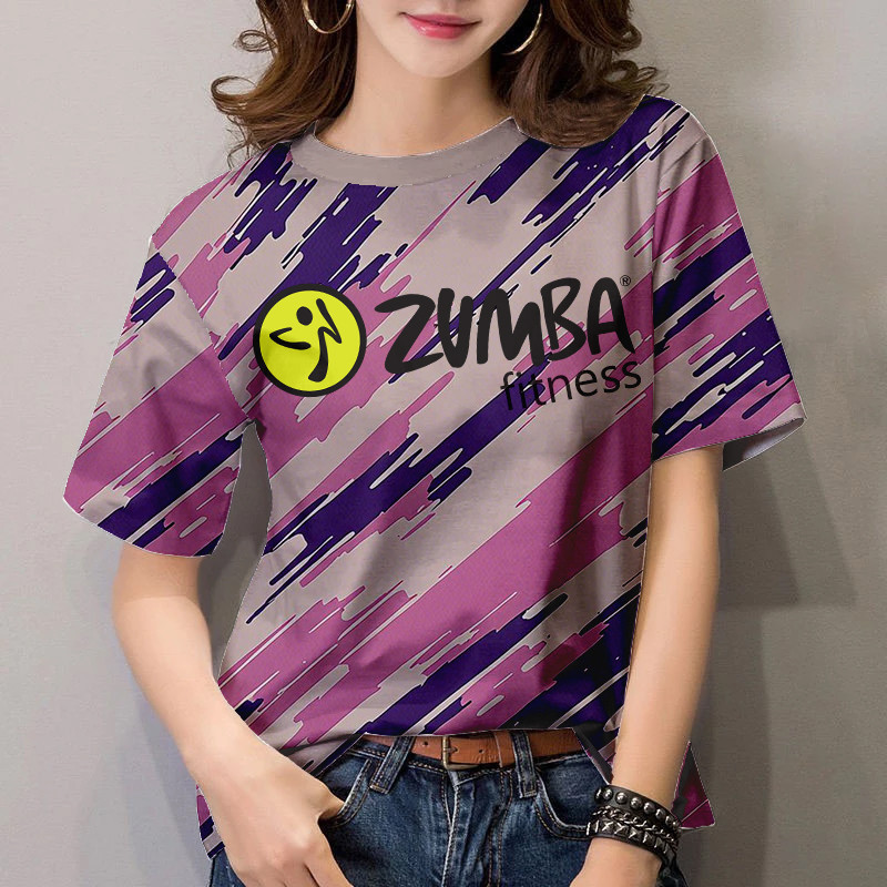 [รุ่นใหม่ล่าสุด] Zumba Fitness Outfit 2026- เสื้อสเวตเตอร์ DryFit มัดย้อม unisex พลัสไซส์แขนสั้นยอดน