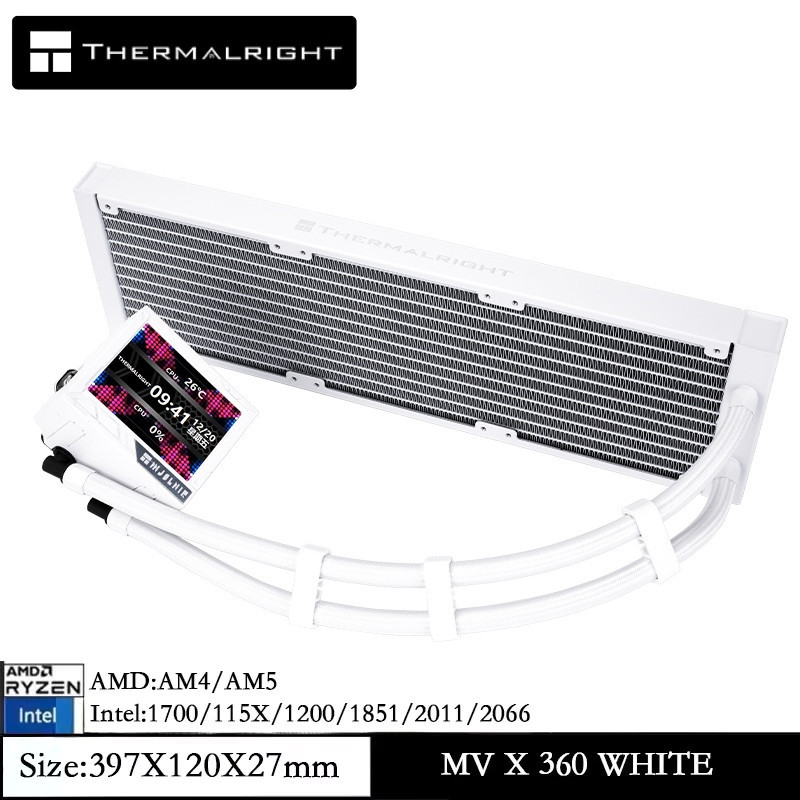 Thermalright MJOLNIR VISION 360 X WHITE CPU Liquid Cooler จอแสดงผล LCD ขนาด 3.5นิ้วรองรับหน้าจอแอนิเ