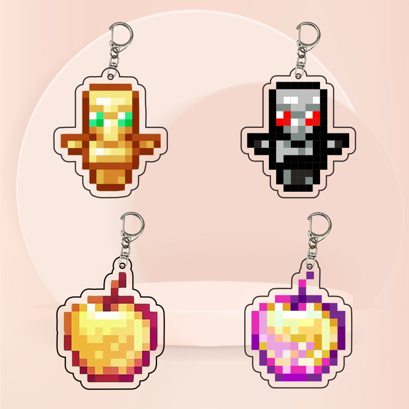 Minecraft Dead Totem พวงกุญแจ Merchandise จี้ Golden Apple อะคริลิค Undead Totem ร้อนขาย ins สไตล์