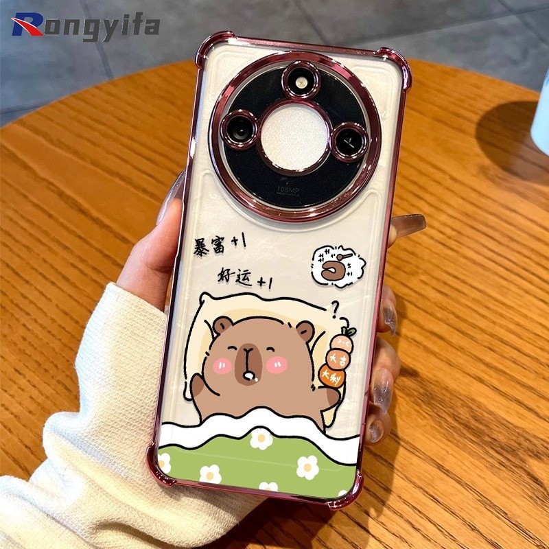 น่ารัก Capybara สําหรับ Moto G77 G17 Edge 70 60 50 Pro Neo Fusion E15 E14 MotoG77 MotoG17 เคสโทรศัพท