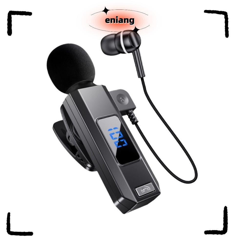 ENIANG หูฟังแบบหนีบคอปก, หูฟังไร้สายตัดเสียงรบกวน Bluetooth 5.5, พร้อมไมโครโฟนพร้อมชุดหูฟังโทร HD กา