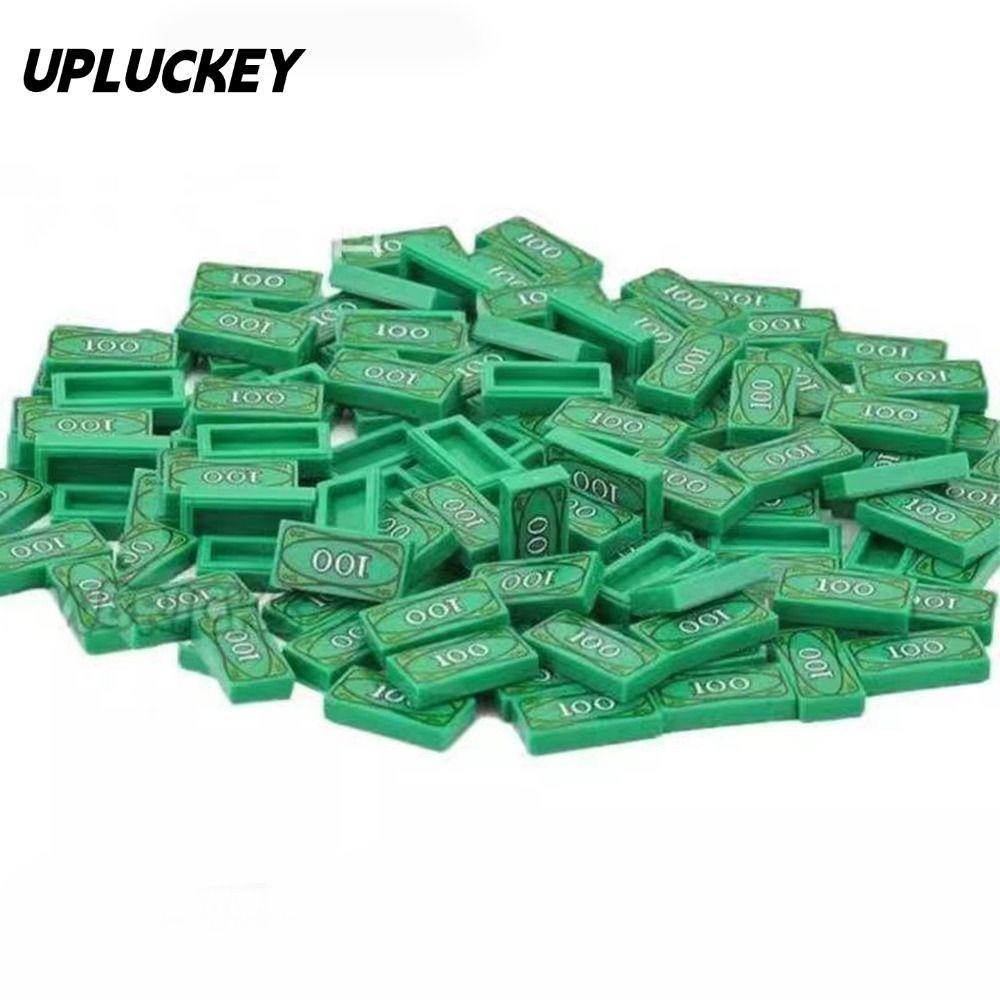 UPLUCKEY ของเล่นบล็อกตัวต่อ 20 ชิ้น, เงินดอลลาร์ USD อุปกรณ์เสริมบล็อกเม็ดเล็ก, เศรษฐีตลกแกล้งทําเป็