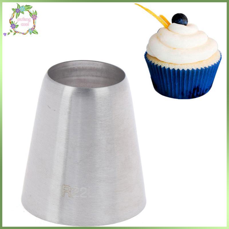 PUCOOL R22L ปลายท่อกลม หัวฉีดตกแต่ง เคล็ดลับขนม เครื่องมือทําขนมเค้กฟองดอง TH