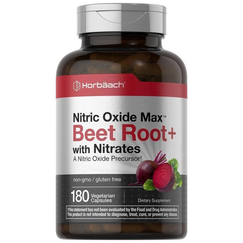 Hobach Nitric Oxide Beetroot Capsules |   รองรับ 180 |   ประกอบด้วยไนเตรตและสารก่อตั้ง |   ไม่จํากัด