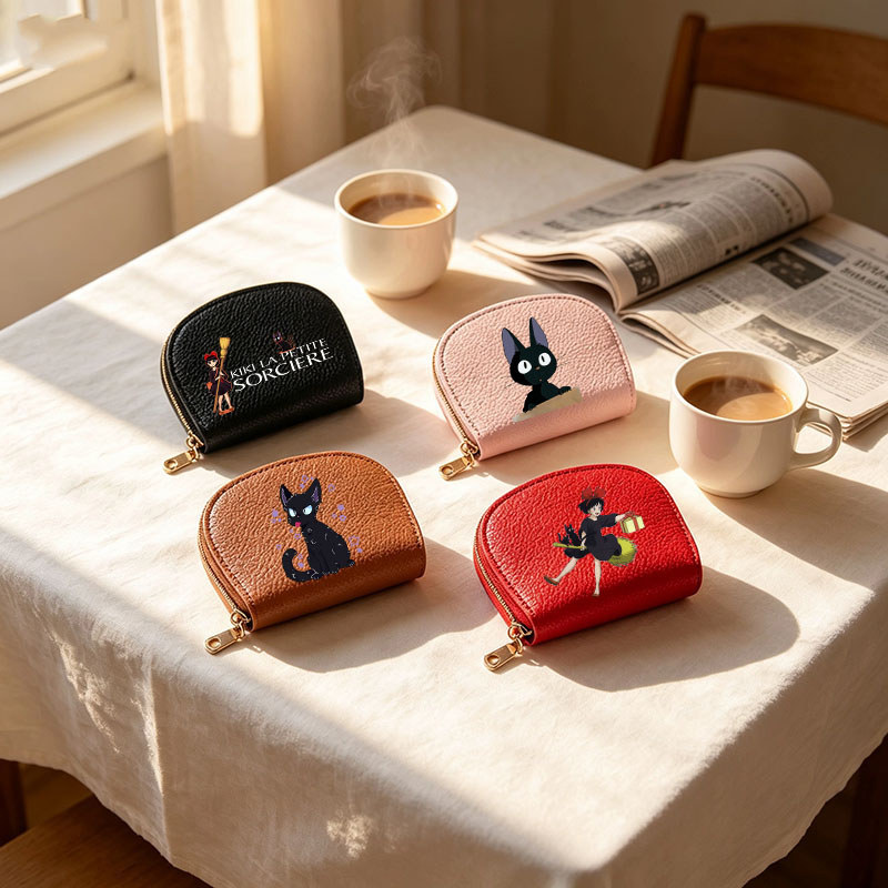 Anime Kikis Delivery Service Wallet PU Zipper Card Holder กระเป๋าใส่เหรียญแมวน่ารัก