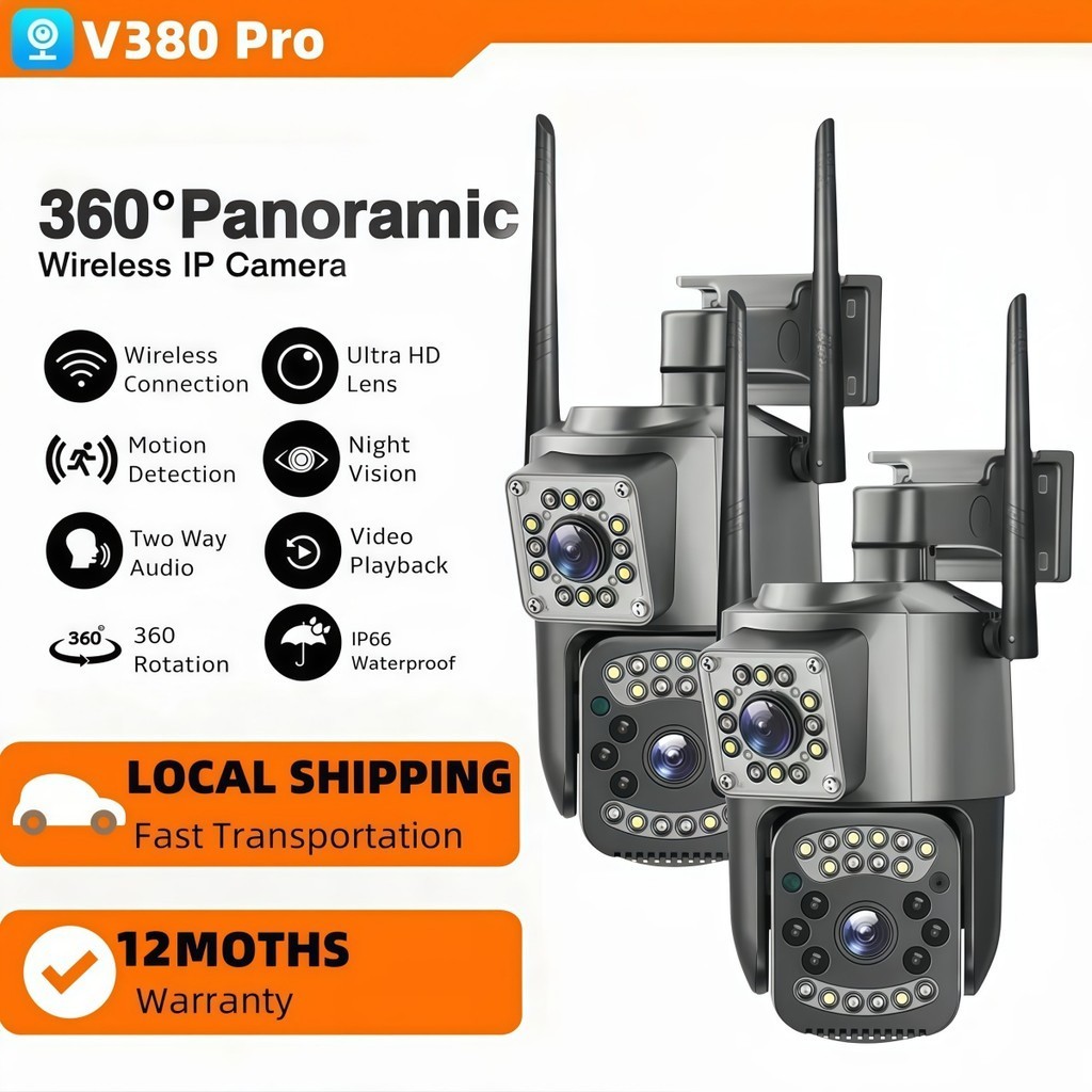 V380 Pro ไร้สายเลนส์คู่กันน้ํากลางแจ้ง Wifi 360 กล้องกล้องวงจรปิด HD 1080P Wifi IP Security กล้อง