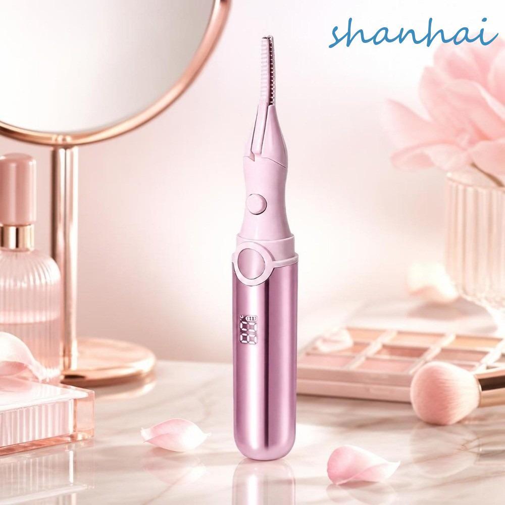 SHANHAI ที่ดัดขนตาไฟฟ้า, Bezel-free Fast Heated Eyelash Curler, Compact 3 โหมดยาวนาน Curling USB ชาร