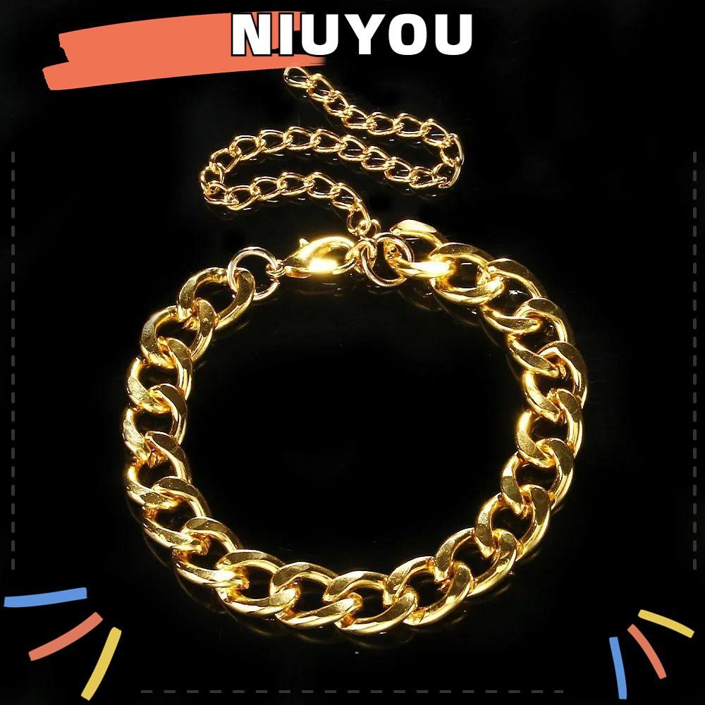 NIUYOU Cuban Link Anklet Bracelet, Stainless Steel Adjsutable Stainless Steel Anklet Bracelet, 2024 