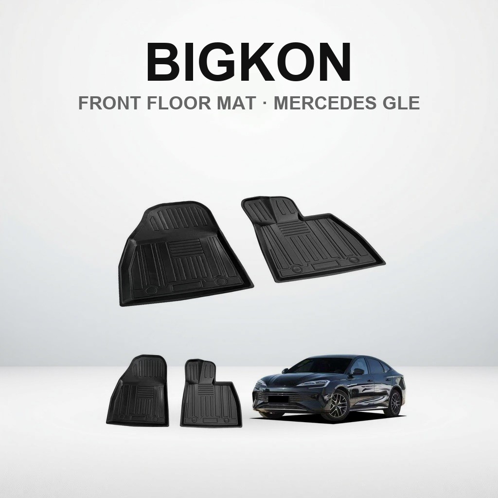 BIGKON Compatible 1st Row Floor Mat for Mercedes-Benz GLE Class SUV (2015-2019) - 3D Waterproof TPE 