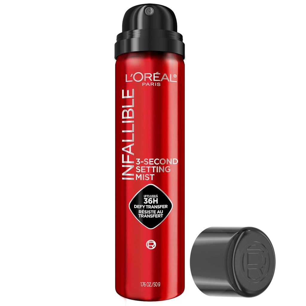 LOreal Paris Infallible 3-Second Setting Spray Mist, Microfine Mist ได้ถึง 36HR Wear, Clear, 1.76 oz