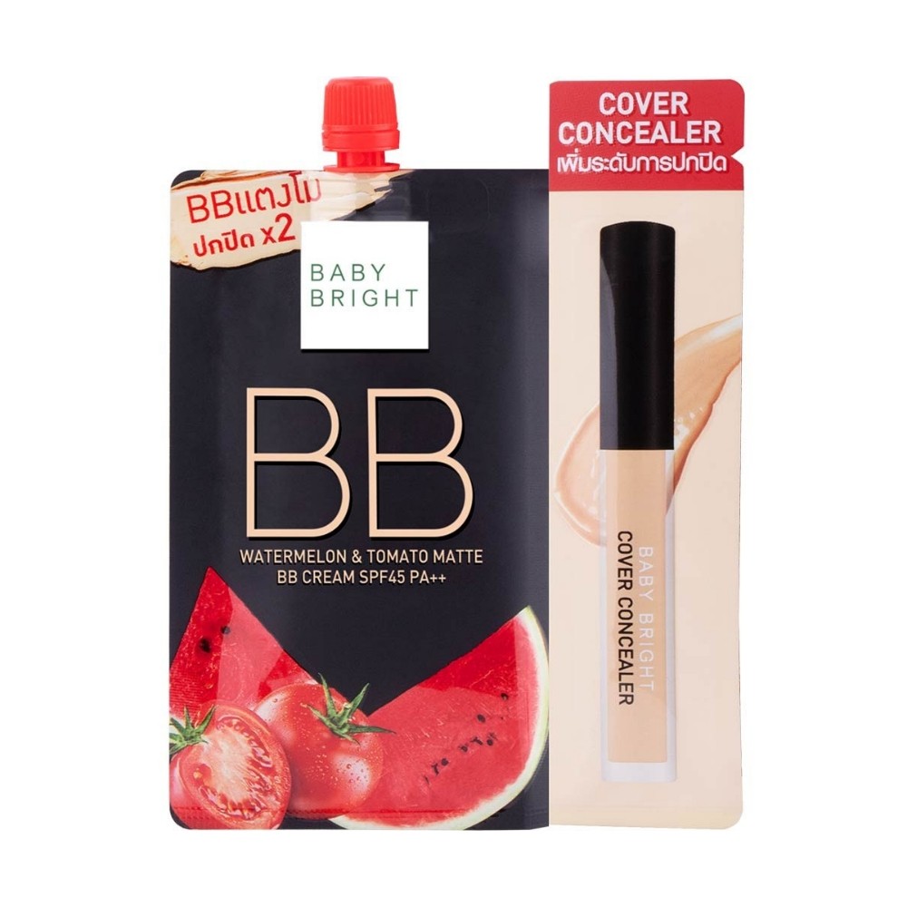 (ยกกล่อง*6)Baby Bright BB Watermelon & Tomato Matte BB Cream SPF45 PA++