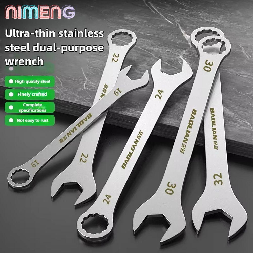 NIMENG 1 ชิ้น Ultra-thin ประแจปลายเปิด, 5-32 มิลลิเมตร Double-end Ratchet Spanner, ทนทาน Multi-Function ความหนา 3 มิลลิเมตรประแจปลายเปิดจักรยานรถจักรยานยนต์รถซ่อมเครื่องมือ