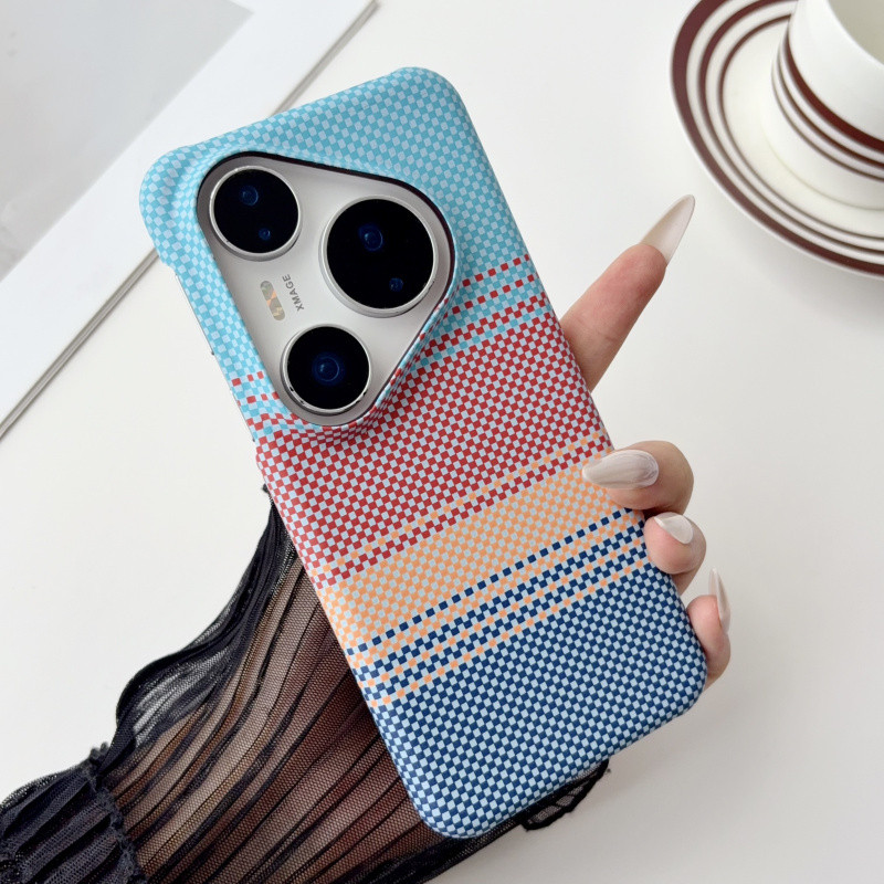 รูปแบบคาร์บอนไฟเบอร์ในตัวเคสโทรศัพท์แม่เหล็กสําหรับ Huawei P90 Pro Max P90 Pro P80 Pro P70 Pro Mate 