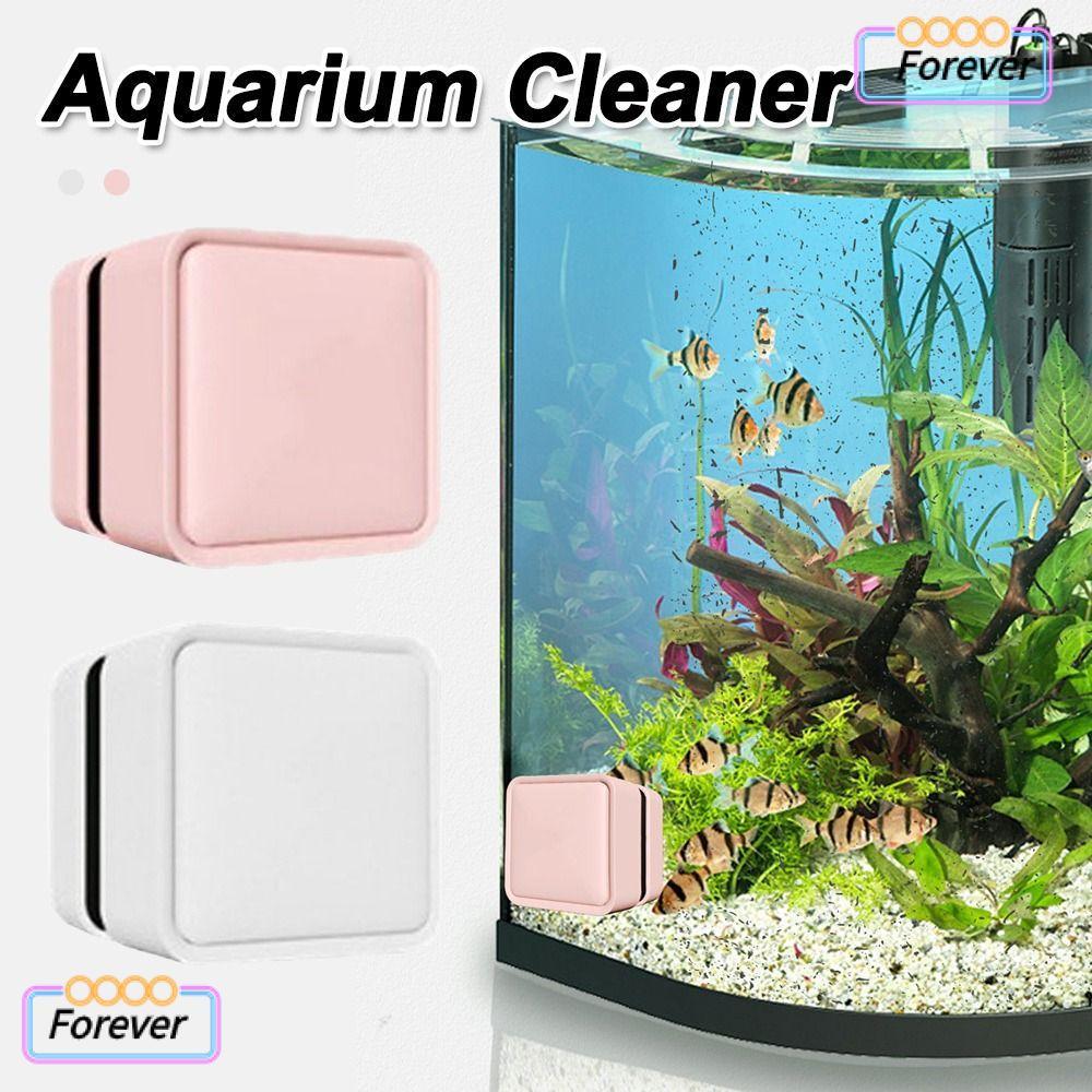FOREVER Aquarium Cleaner, Square Scratch-proof Aquarium Glass Cleaner Brush, Magnetic Mini Glass Cle