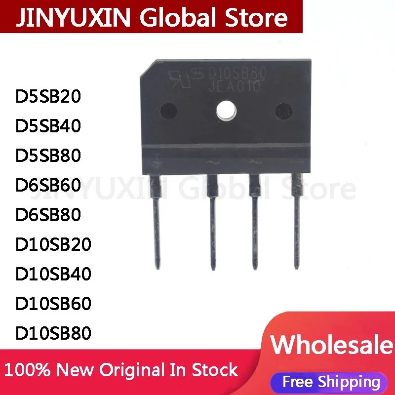 1-5 ชิ้น D5SB20 D5SB40 D5SB80 D6SB60 D6SB80 D10SB20 D10SB40 D10SB60 D10SB80 ขายส่งสะพาน Rectifier
