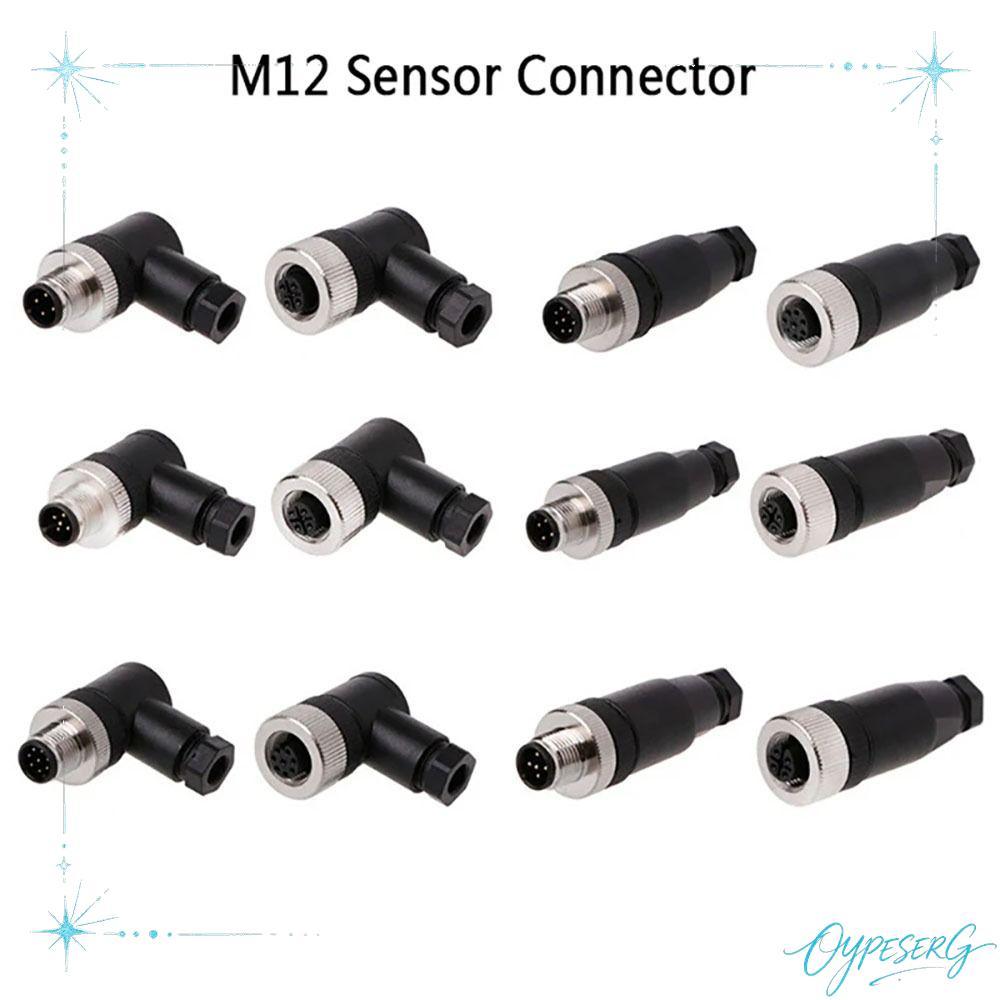 OYPESERG M12 Sensor Connector, Connector ชายหญิงซ็อกเก็ต M12 ปลั๊กการบิน,กันน้ํา Adapte M12 Sensor C