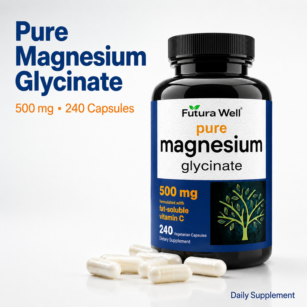 พร้อมสต็อก จัดส่งรวดเร็ว สินค้าใหม่ Magnesium Glycinate Capsules o em วิตามินซี Calming Magnesium Po