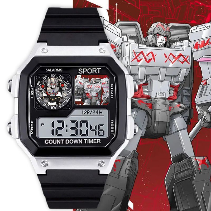 Optimus Prime Transformers Sky Fire Sky Optimus Optimus Bumblebee นักเรียนนาฬิกานาฬิกาปลุกสี่เหลี่ยม