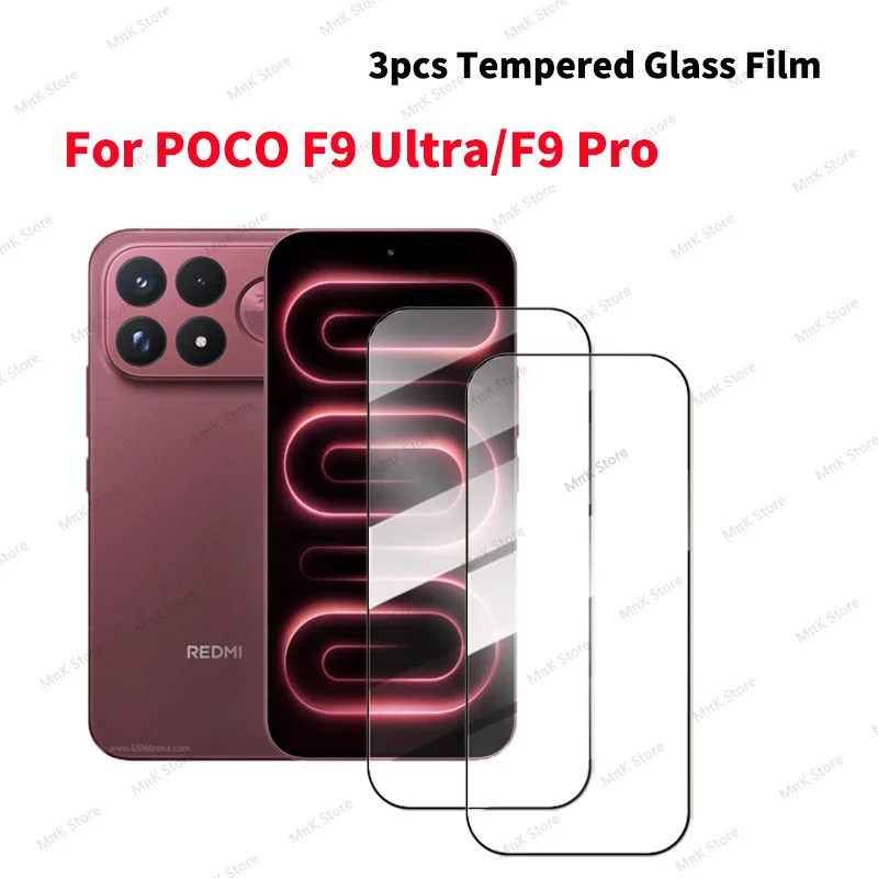 ฟิล์มกระจกนิรภัยสําหรับ POCO F9 Ultra F9 Pro ป้องกันหน้าจอกระจกป้องกันเต็มรูปแบบสําหรับ Redmi K100 Pro Max/K100 Pro