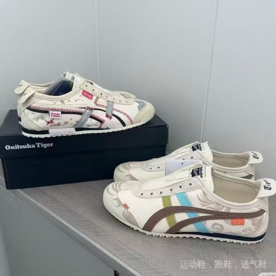 Onitsuka รองเท้าผ้าใบแบบสวมผู้ชายผู้หญิงรองเท้าลําลอง T6NU