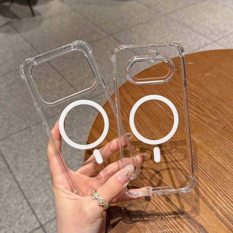 สี่มุม Anti-Knock Design Crystal Clear เคสโทรศัพท์แม่เหล็กสําหรับ Nothing Phone 4A Pro Phone4A (4A) 
