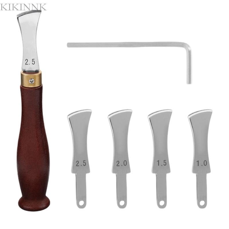 KIKIN Professional หนัง Edger Creaser เครื่องมือหนังแบน Slot Edging Line อุปกรณ์ 1 0-2 5 มม.เปลี่ยน 