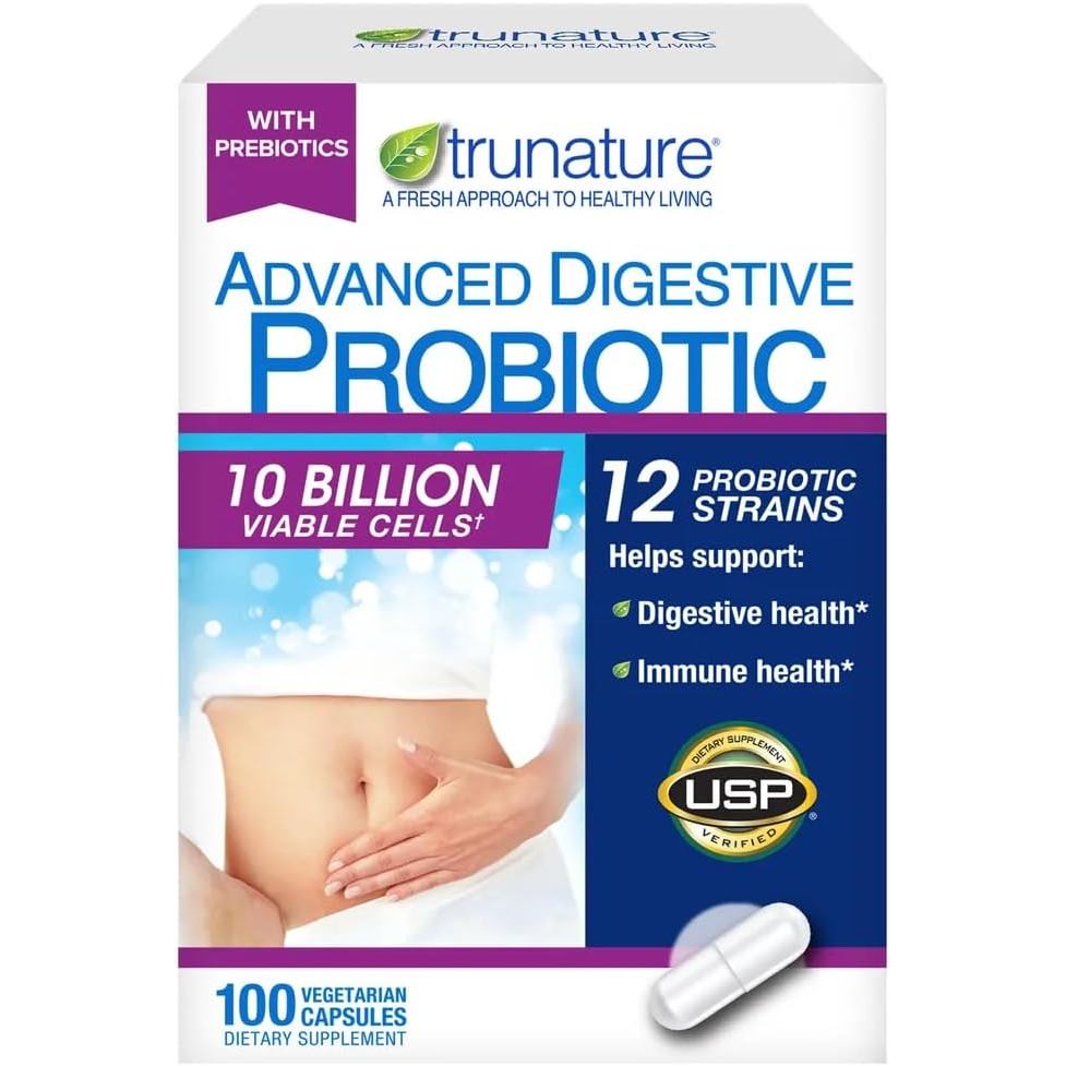 TruNature Advanced Digestive Probiotic สีขาว 100 นับ