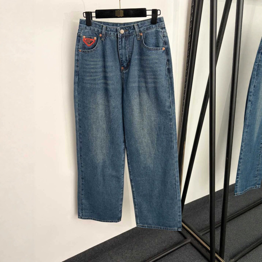 ZM5D PD// Elegant and slim-fitting new style logo Triangle logo versatile wide-leg casual slimming d